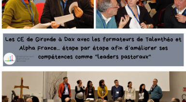 Les CE avec l’équipe de direction diocésaine pour l’enseigne…