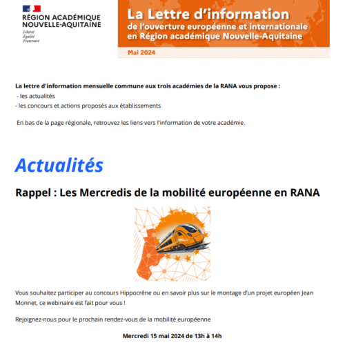 Lettre Ouverture Internationale – Nouvelle-Aquitaine – Mai 2024